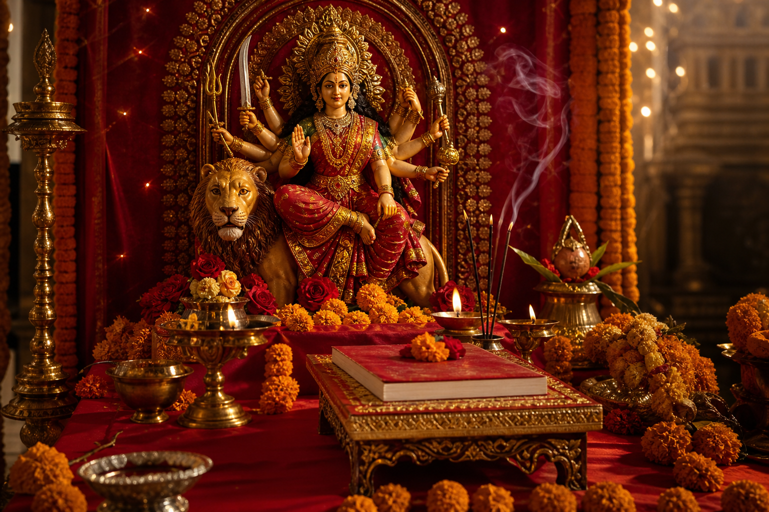 Durga Paath devotional altar
