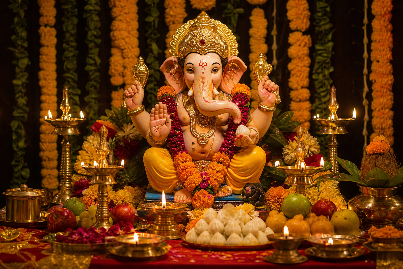 Ganesh Puja altar