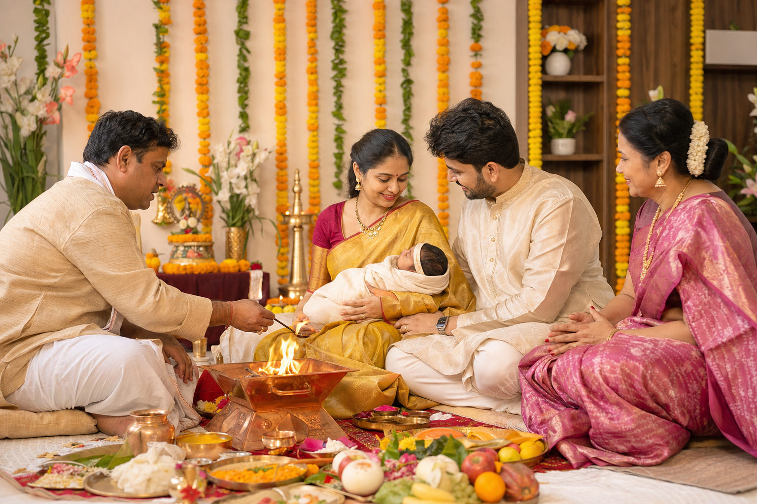 Namkaran Sanskar Puja for newborn baby